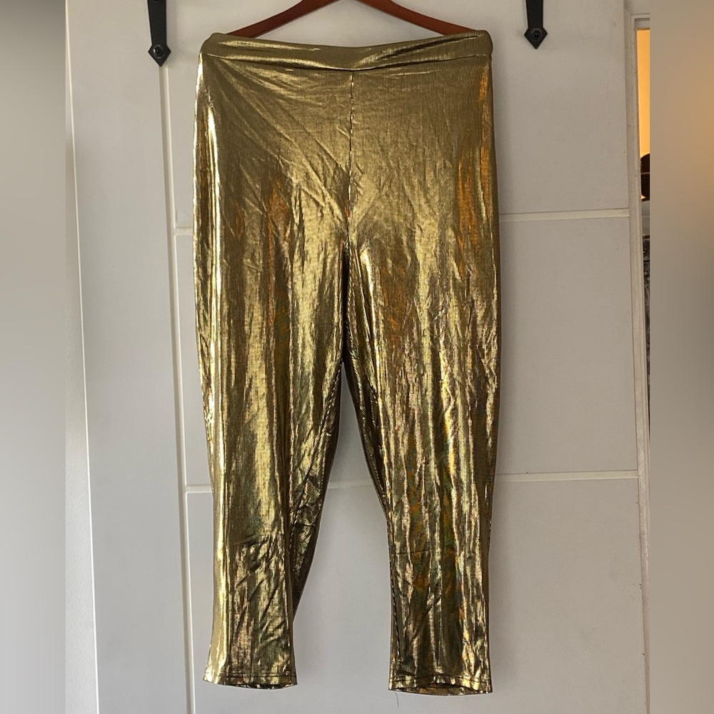 Gold wide leg pants